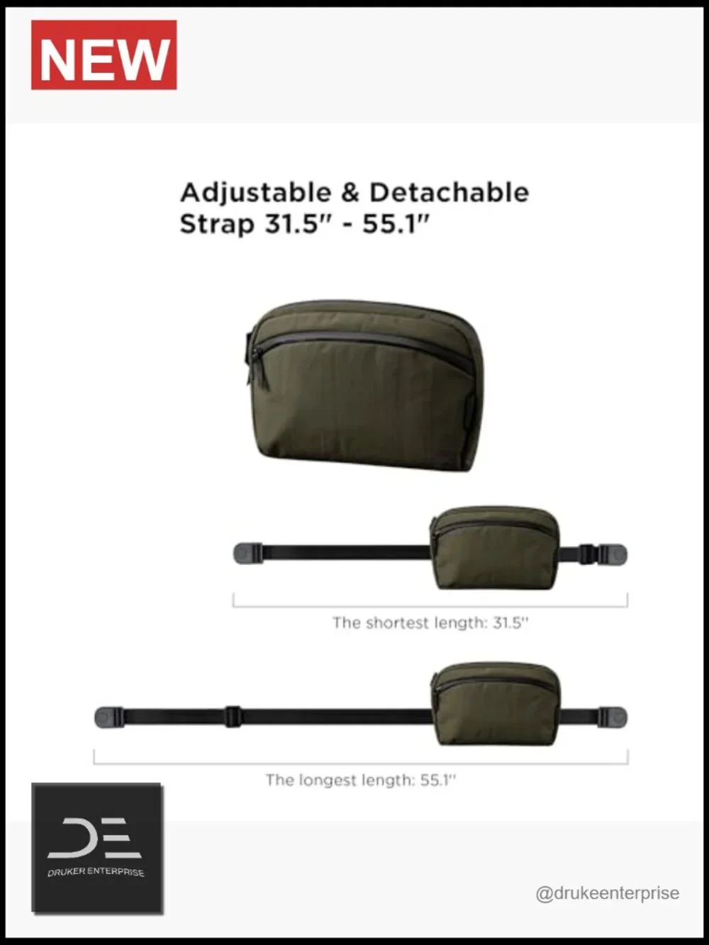 Crossbody Sling Bag for Men Travel with Quick Release Shoulder Strap